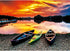 MaxRenard Sunset Scenery Jigsaw Puzzle 1000 Pieces for Adults Canoe at Wetland During Sunset Canoe Lake Home Decoration Challenge Game Gift