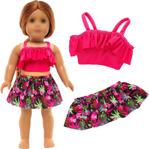 Barwa 18 Inch Doll Clothes Accessories - 3 Sets Princess Mermaid Tail Outfits, Dress, Swimsuit, Bikini Tops