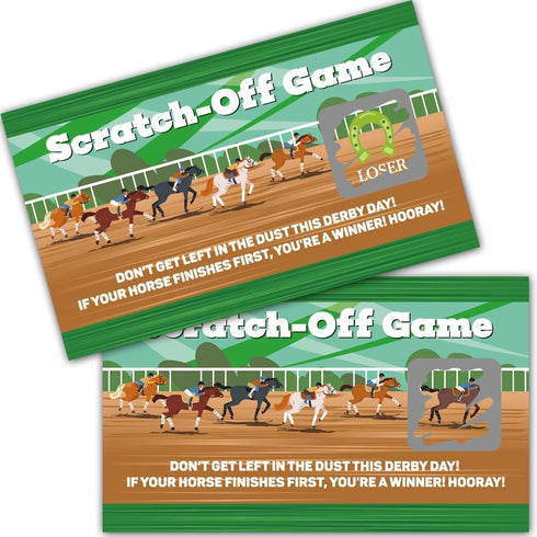 50 Pack Adventure Theme Scratch Off Game, Horse Race Scratch Card for Baby Shower Birthday Party Lottery Group Games Enterprises Activity, Kentucky Horse Derby, Baby Shower Idea