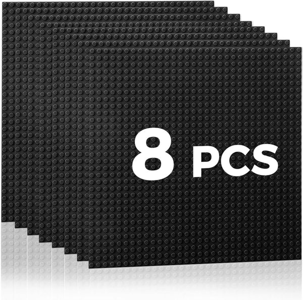 Classic Baseplates Building Plates - 8 Pack 10" x 10" Boards, 100% Compatible with All Major Brands for Creative