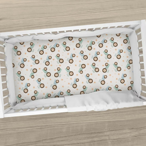 Cstdyfrv 28x52 Pastel Truck Tractor Baby Crib Sheets Blue Green Farm Tractors Stars Toddler Bedding Bed Sheets Farm