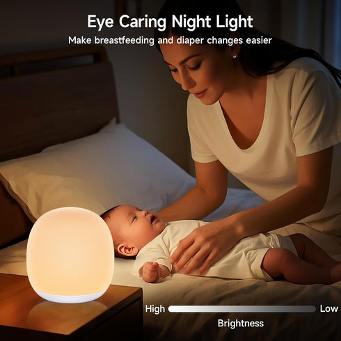 8 1h Dimming Tyute Baby Night Light, Nursery Night Lamp with RGB Colors Changing, Soft BPA Free Silicone Touch Night