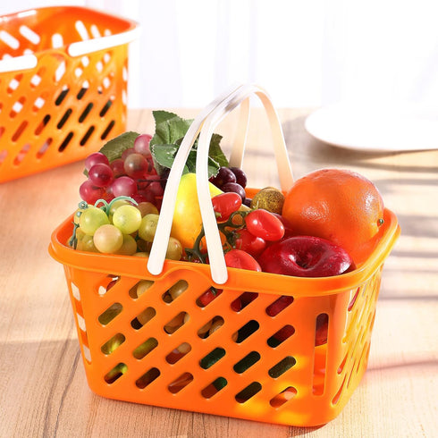 2pcs TOYANDONA Shopping Basket Toys, Kids Grocery Basket with Handle for Kids Pretend Play Grocery Basket Toys