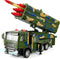 Youlechen Army Truck Toy, Military Vehicle Toy with 9 Missile Launcher Alloy Cab,