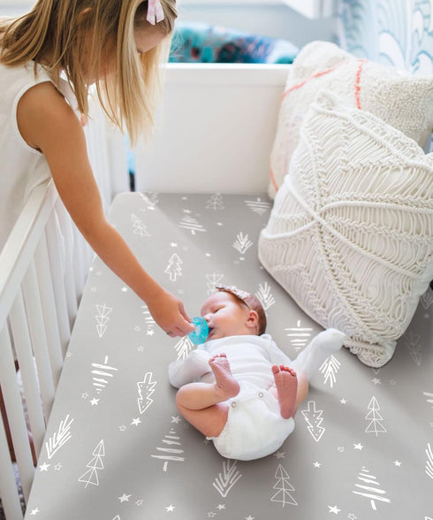 Set 2 Pack, Cozy GRSSDER Stretchy Ultra Soft Jersey Knit Fitted Crib Sheets Crib Sheet Fits All Standard Crib Mattress