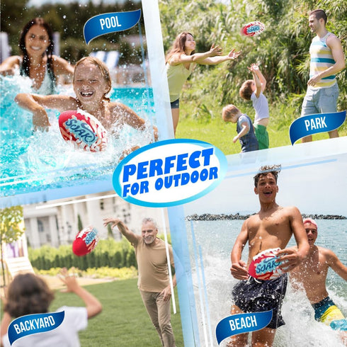 SOAK Waterproof Football, 9 Inches, Pool Football for Kids Games, Beach Football for Outdoor Fun