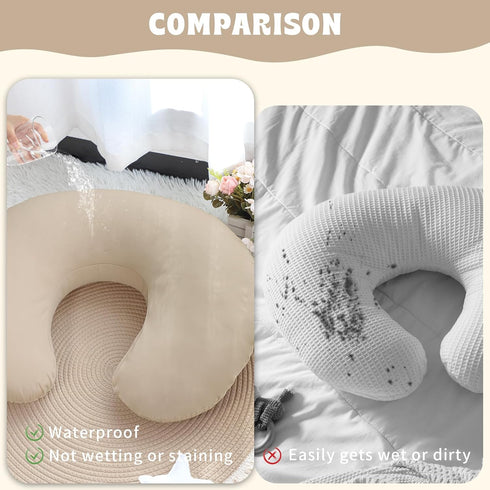 Hooyax Baby Muslin Nursing Pillow Cover and Waterproof Nursing Pillow Cover, Soft and Stretchy Feeding Nursing Covers