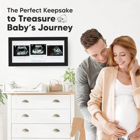 KeaBabies Baby Sonogram Picture Frames - Trio Ultrasound Picture Frames, First Time Mom Gift, Cute Pregnancy Reveal