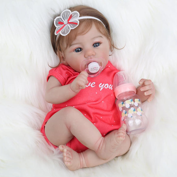 WOOROY Realistic Reborn Baby Dolls - 18 Inch Lifelike Newborn Baby Girl,