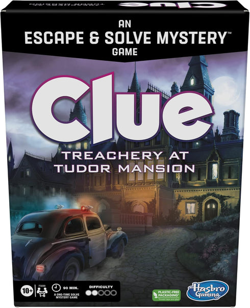 Clue Board Game Treachery at Tudor Mansion, Cooperative Family Murder Mystery Game for Ages 10 and Up, 1-6 Players