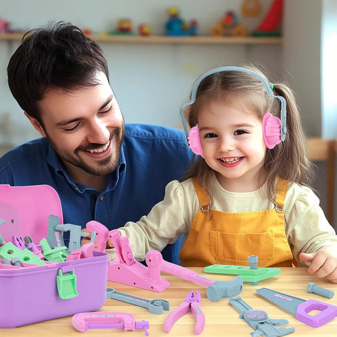 Set, 31 Hammer Set 3 4 5 6 7 Kids Tool PCS Kids Tool Box Pretend Play Construction Toy with Electric Drill Tool