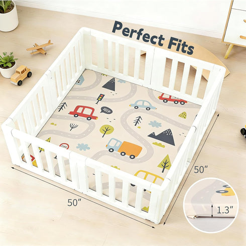 Ressainic 1.3" 50x50 Thick Baby Play Mat for Floor, Playpen Mat for Toddlers Infant Kids, Ultra Soft Support Cushioned