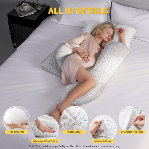 Pregnancy Pillow for Sleeping, SEEDNUR Maternity Pillow Support for Back, Legs, Belly, HIPS, Pregnancy Body Pillow