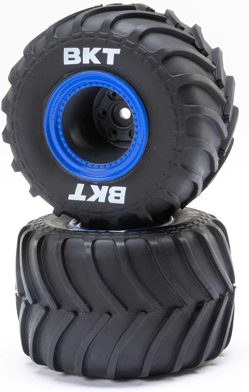 Losi MT Tires Blue Beadlock Premount2 Mini LMT LOS41047