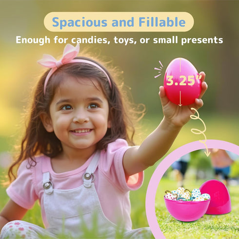 3.5 36 Prextex Unfilled Easter Eggs Empty, pcs - Empty Plastic Eggs Fillable with Candy, Presents for Toy Basket