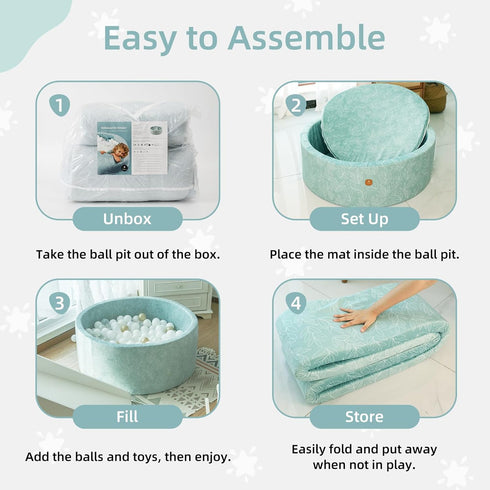 Foam Ball Pit 35.4"x 11.8" for Toddlers, Round Indoor Outdoor Baby Playpen, Ideal Gift for Infants (Balls Not Included)