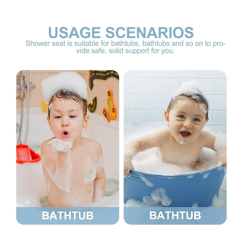 HAMPPLIES Bath Seat with Strong Suction Cups Non-Slip Shower Chair for Lightweight Portable Tub Support for Feeding