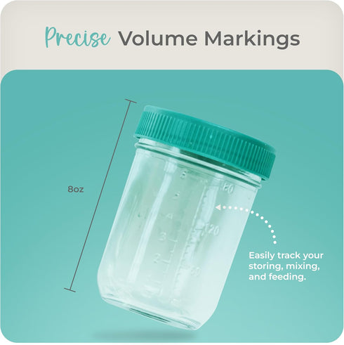 8oz (12-Pack) Mason Bottle Breast Milk Storage Jars Reusable Glass Baby Food Containers with Lid for Baby Formula
