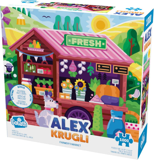 Goliath Alex Krugli: Farmer's Market 1000-Piece Puzzle - Completed Size 26.75 x 18.26 Inches for Ages 12 and Up