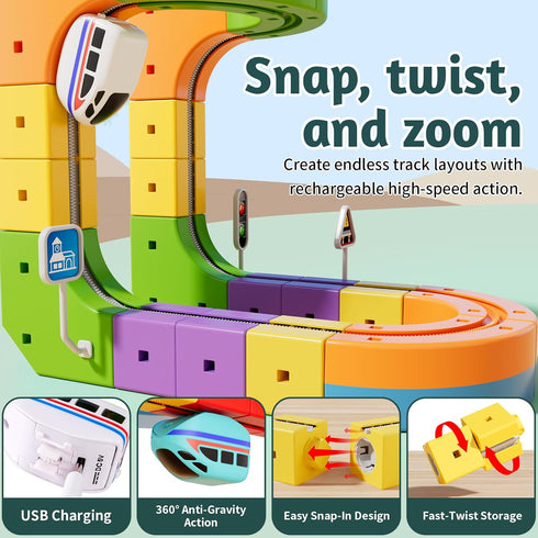 Set 3D 3 4 5 6 7 8 32 klick Rail Electric Train Magic Flexible Race Track for Kids Years Old, pcs Race Car Track Block