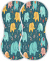 Bulletgxll Set 4, Vintage Elephants Unisex Baby Burp Cloths of Soft Absorbent Organic Cotton Muslin Burping Cloths