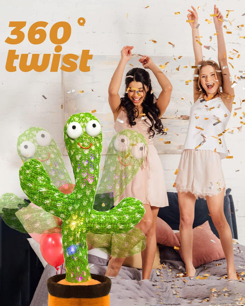 Dancing Talking Cactus Toy, Singing Mimicking Repeating Recording Cactus Toy, Silly Sunny The Cactus with 3xAA Battery