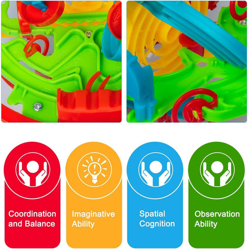 Maze Ball, 3D Interactive Maze Sphere Game (16cm, 6.3’’) with 118 Obstacles, Magical Brain Teasers for Kids