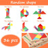 36 Pieces Wooden Tangrams Puzzles by Shappy for Students Party Favors, Geometric Pattern Blocks for Educational