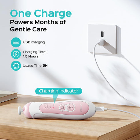 C52 Trimmer 5 6 COSLUS Rechargeable Baby Nail File: Cordless Baby Nail Electric with Speeds & Grinding Heads for Baby