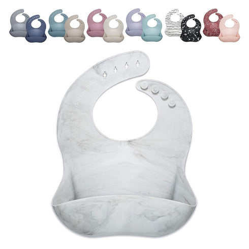 Silicone Baby Bibs for Girls and Boys, Waterproof Feeding and Weaning Bibs, Modern, Soft, Easy to Clean