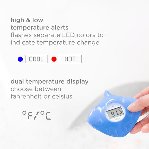 Ubbi Stingray Baby Bath Thermometer for Newborns and Infants, Accurate and Instant High and Low Digital Reads, Floating