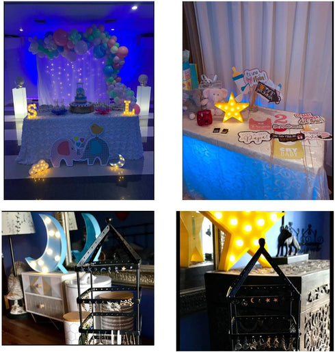 3PCS Decorative LED Crescent Moon Cloud and Star Night Lights Lamps Marquee Signs Letters for Baby Nursery Decorations