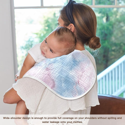 decor gift 4 Pack 22x11in Cotton Newborns Burp Cloths Breathable Pink and Light Blue Marble Texture Baby spit up Rags