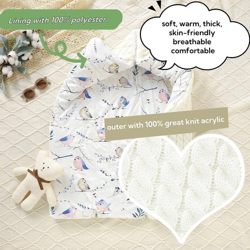 LLmoway Warm Swaddles for Newborns Soft Thick Knit Baby Infant Sleeping Bag Receiving Blankets for Boys Girls Winter
