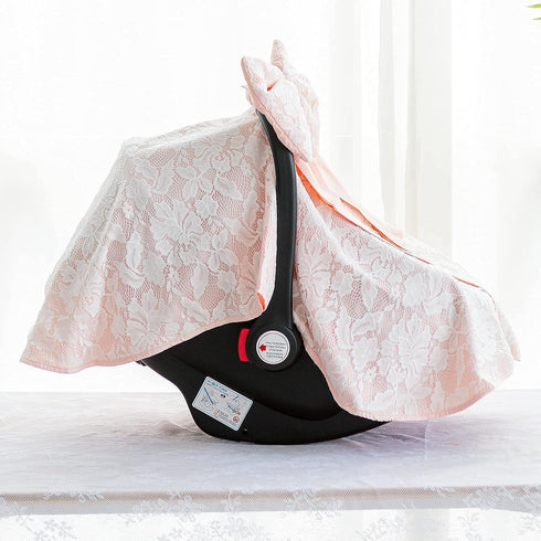 Carseat Canopy Cover with Bow - Versatile Nursing and Stroller Cover
