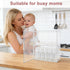 Penitue 3-Tier 2 Countertop Baby Bottle Organizer, Clear Acrylic Storage Box with Removable Dividers & Magnetic Door