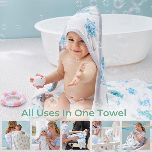 Momcozy Set Baby Towel with Hooded-Original Design Baby Towel -Soft & Absorbent- Shower Gifts or Bath Essential