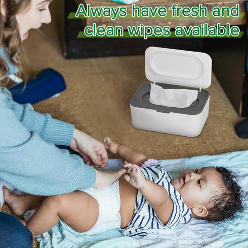 Flenpptly Gray Baby Wipes Holder - Fresh Wipes Dispenser with Easy Access
