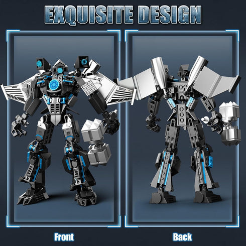 Set, 400 HIGH GODO Black Monitor Mech Robot Building Blocks Toilet Upgraded TV Figure Mech Model Building Kit, Cool