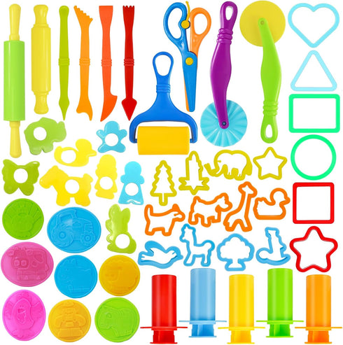 LCY WEDSHI Dough Tool Set, 49 Pcs Dough Tools Sets for Kids