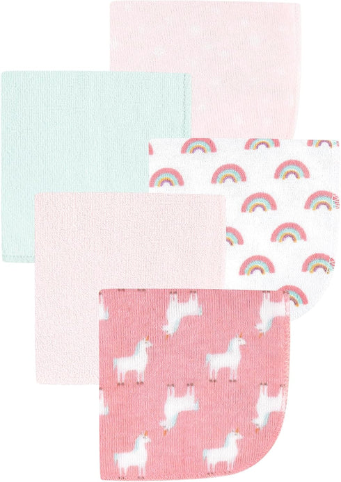 3pk 15 Hudson Baby Unisex Baby Animal Hooded Towel and Washcloths, Unicorn, One Size