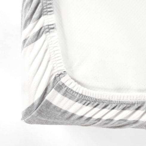 Lush Decor Baby Farmhouse Stripe Soft Plush Changing Pad Cover, 16" W x 32" L + 5" Pocket, Gray