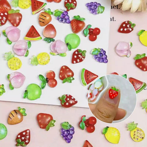 HETRUUOP 100PCS Mini Fruit Decor for Dollhouse Resin Tiny Fruits for Crafts Micro Miniature Fruit for Fairy Garden