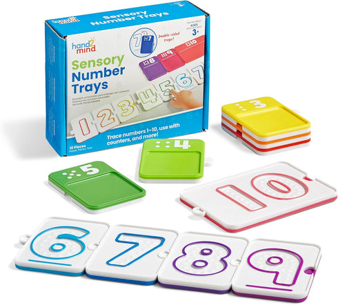 hand2mind Sensory Number Trays, Learning Numbers for Kids, Fine Motor Activities, Counting
