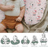 Cute Cow Pink Bows Baby Nursing Pillow Covers for Boy Girl Cartoon Cows with Flowers Leaves Nursing Pillowcase
