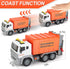 12" 4 Garbage Truck Toys Trash Truck Dump Truck with Garbage Cans, Friction Powered Truck with Sound and Light,Push