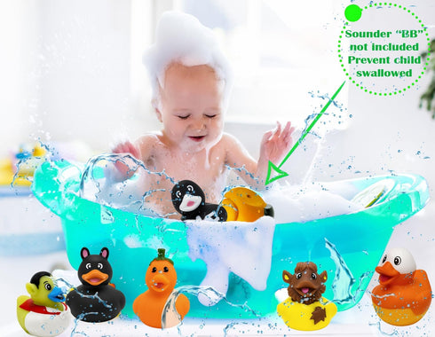 6-Pack Summer 2 Inches The Dreidel Company Halloween Rubber Duck Toy Duckies for Jeeping, Fun Bath Birthday Gifts Baby