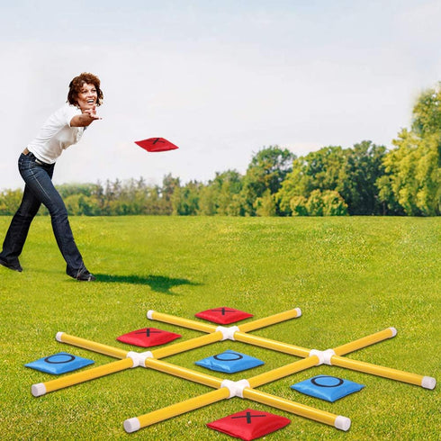 Kids(3ft 3ft) OTTARO Giant Tic Tac Toe Game Outdoor Indoor for Family, Outdoor Bean Bag Toss Game for Adults and x