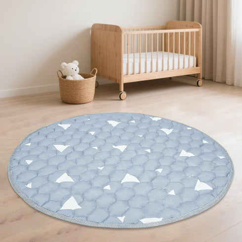 40x40 Baby Mat for Floor, Gentle Monster Cushioning Padded Round Baby Playpen Mat, Non-Slip and Machine Washable