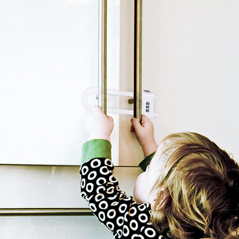 4 Pack U-Shaped Sliding Cabinet Locks, Adjustable Baby Proof Clips for Home Cabinets and Doors